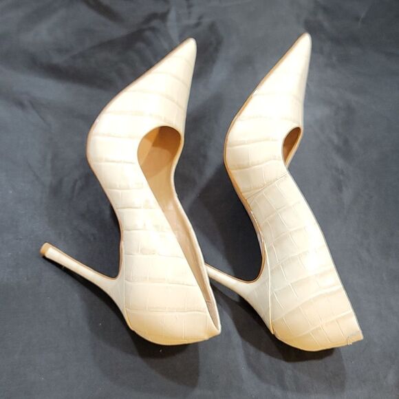 BRAND NEW BENTON VILLE CROCODILE EMBOSSED LEATHER PIN HEEL DRESS PUMPS - Picture 10 of 16